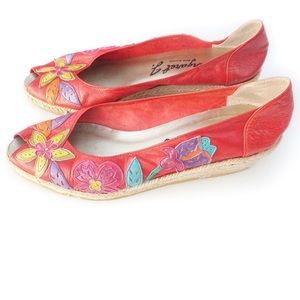 Margaret J VINTAGE espadrilles size 7.5 peep toe